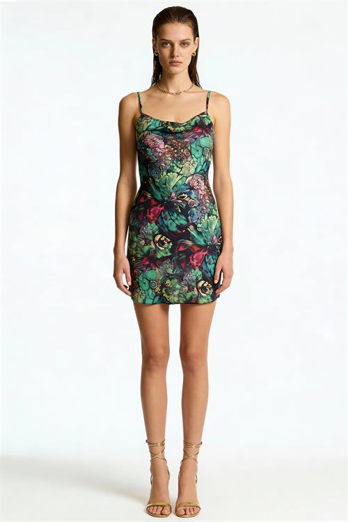 Etincelle Alora Короткая атласная ночная рубашка с V-образным вырезом и бретелями