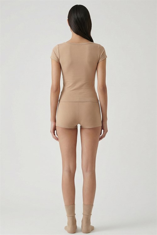 Cotvie Kahve Pamuklu Boxer 3lü Set