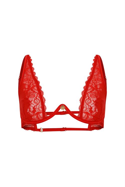 Eclatant Красный кружевной бюстгальтер на одной косточке