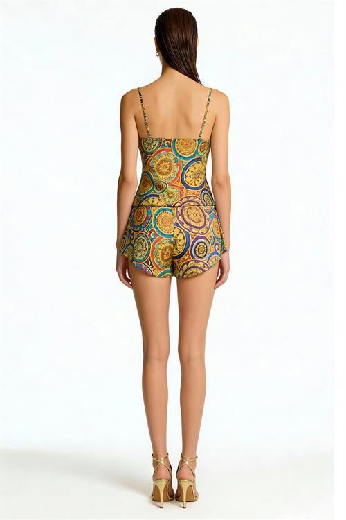 Cache Vionne Комплект атласной пижамы с V-образным вырезом и бретелями.