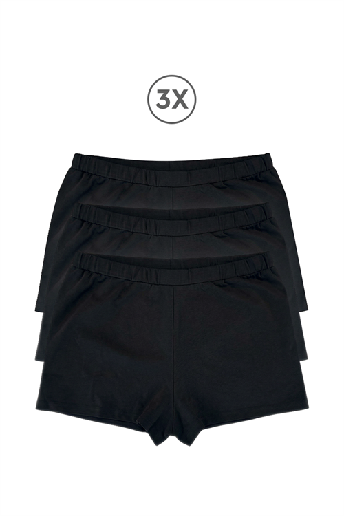 Cotvie Siyah Pamuklu Boxer 3lü Set