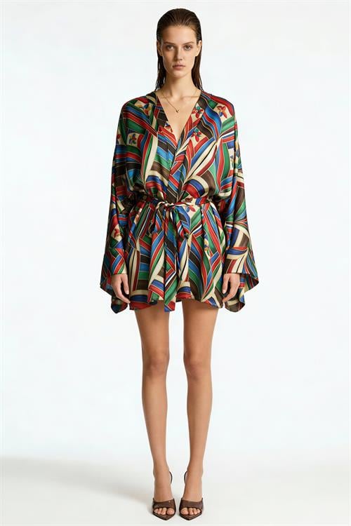 Fummee Avelian Короткий атласный халат/кимоно