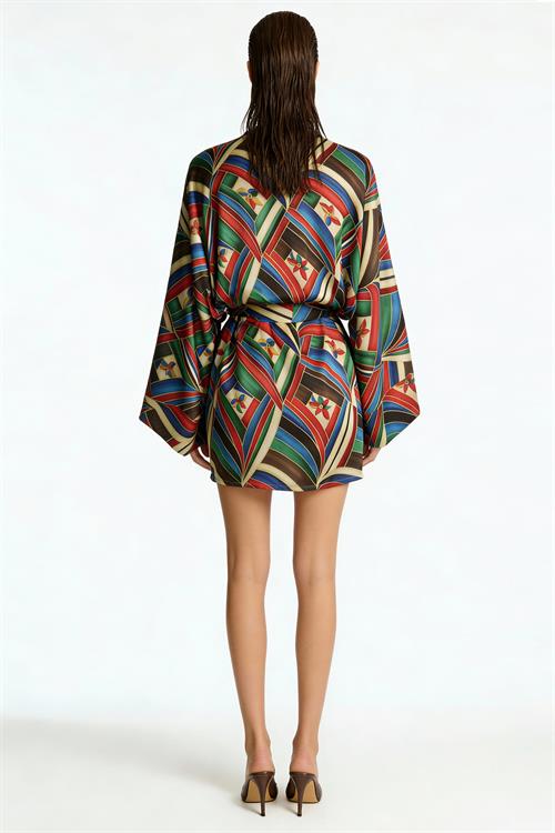 Fummee Avelian Короткий атласный халат/кимоно