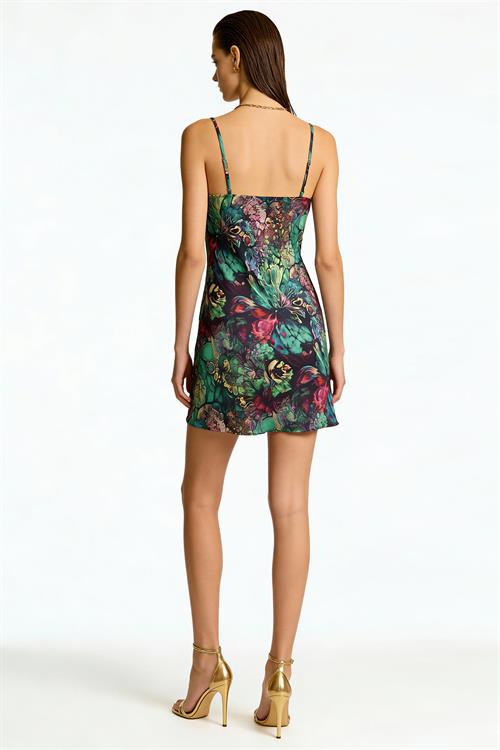 Etincelle Alora Короткая атласная ночная рубашка с V-образным вырезом и бретелями