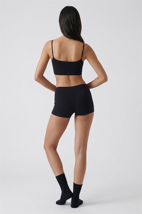 Cotvie Siyah Pamuklu Bralet Boxer Set