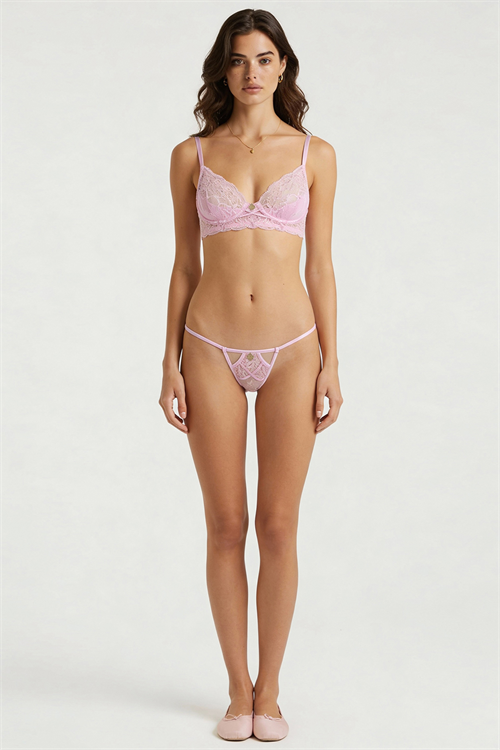 Pastivelle Бюстгальтер-балконет из кружева нежно-розового цвета