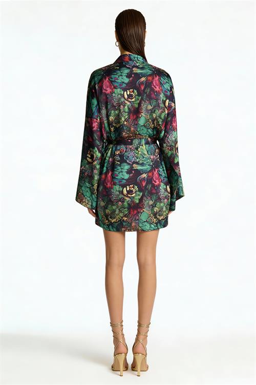 Fummee Alora Короткий атласный халат/кимоно