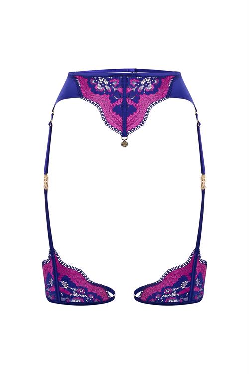 Addria Saks Mavisi Saten Jartiyer ve Bacak Bandı