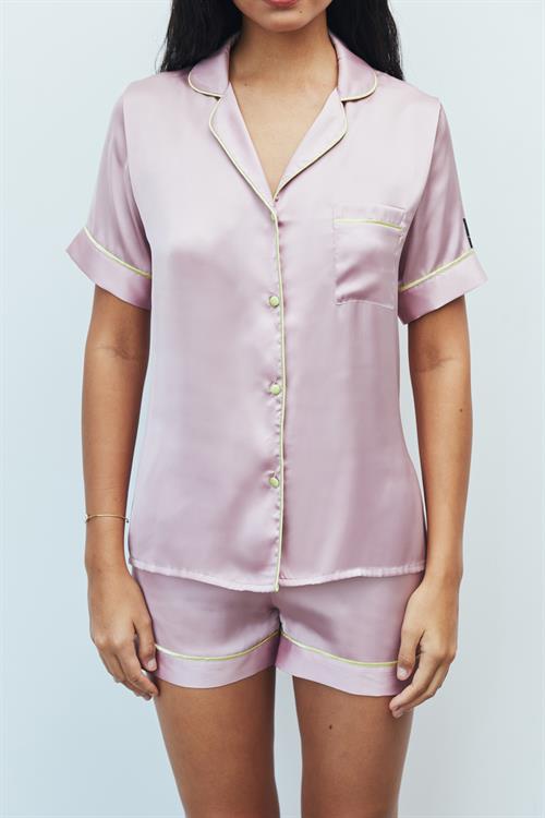 Amoureux Satin Dried Rose Short Pajama Set