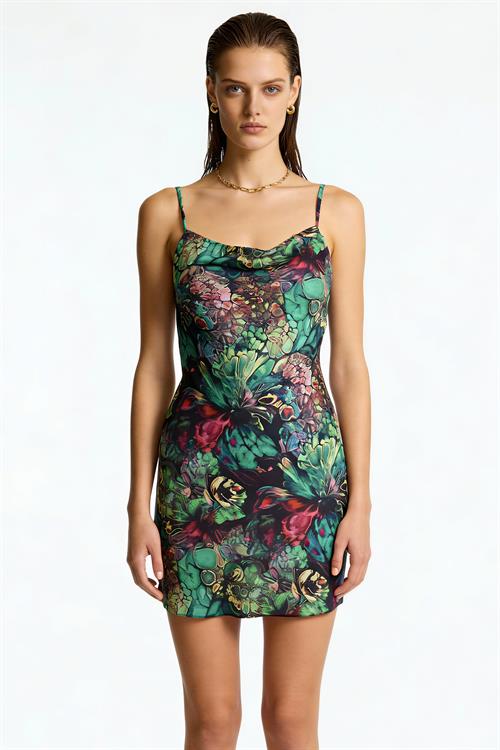 Etincelle Alora Короткая атласная ночная рубашка с V-образным вырезом и бретелями