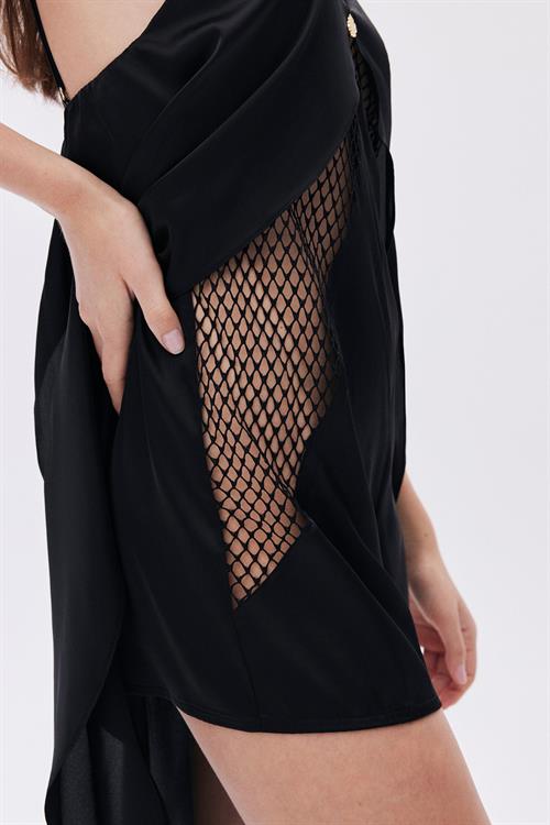 Calla Lily Satin Lace Detailed Black Jumpsuit