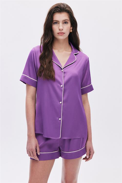 Colorex Satin Magenta Short Pijama Set