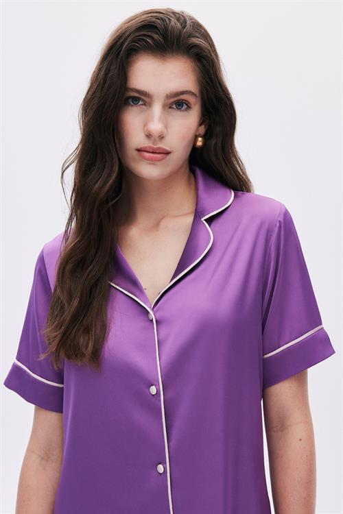 Colorex Satin Magenta Short Pijama Set