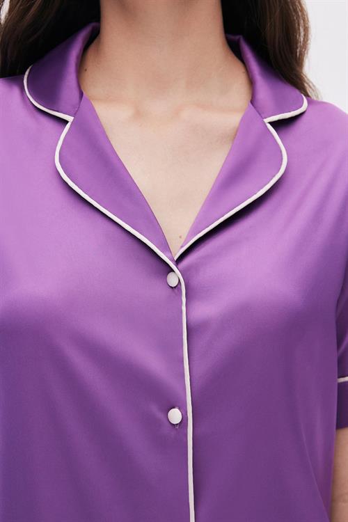 Colorex Satin Magenta Short Pijama Set