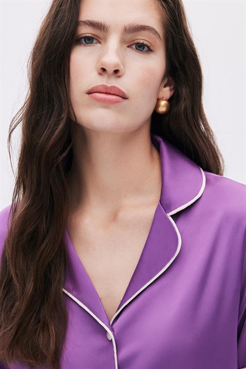 Colorex Satin Magenta Short Pijama Set