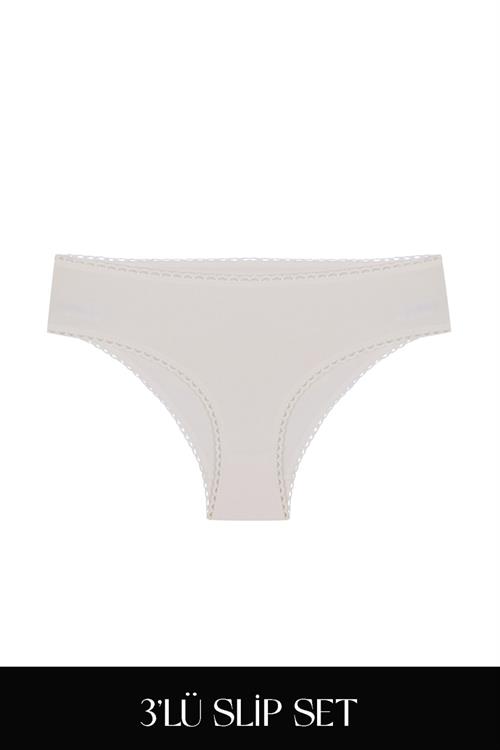 Cotvie 3 Renk ESK Pamuklu Slip 3lü Set Külot