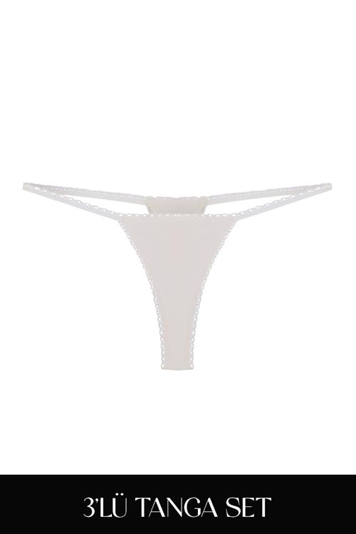Cotvie 3 Renk ESK Pamuklu Tanga 3lü Set Külot
