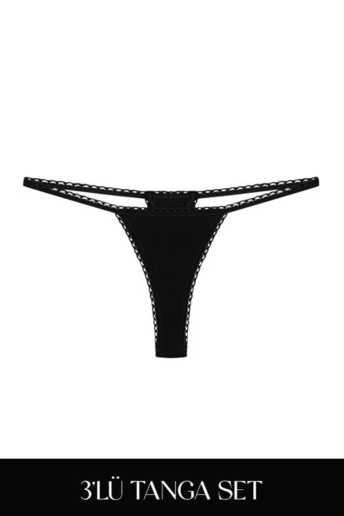 Cotvie 3 Renk ESK Pamuklu Tanga 3lü Set Külot