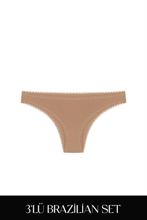 Cotvie Kahve Pamuklu 4lü Tatil Külot Seti