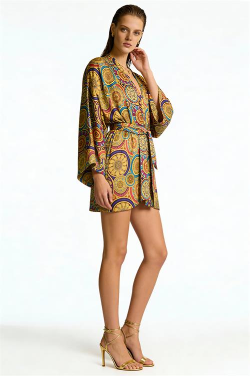 Fummee Vionne Короткий атласный халат/кимоно