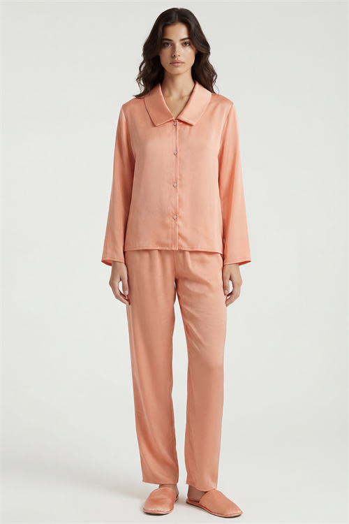 Amoris Длинный атласный пижамный комплект  