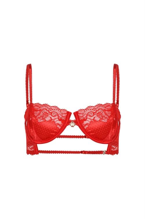 Eclatant Kırmızı Dantelli Balconette Sütyen