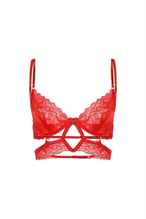 Eclatant Kırmızı Dantelli Büstiyer Sütyen