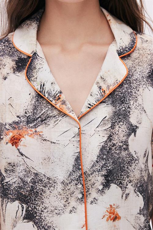 Elly Patterned Viscose Short Pijama Set