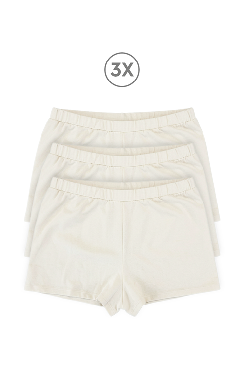 Cotvie Ekru Pamuklu Boxer 3lü Set