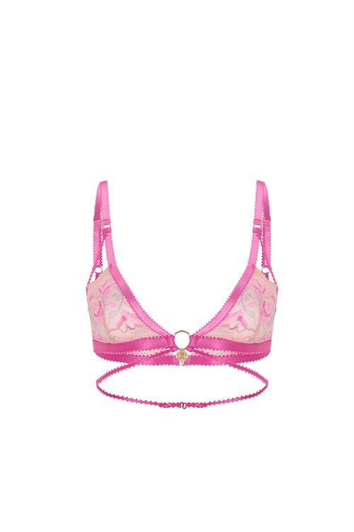 Fleur Pembe Dantelli Balensiz Bralet