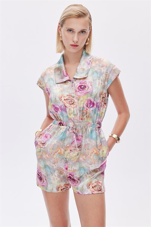 Marguerite Patterned Satin Double Breasted