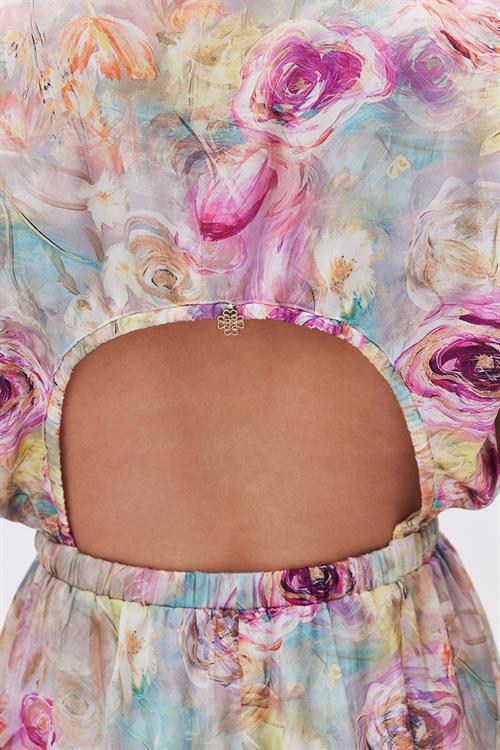 Marguerite Patterned Satin Double Breasted