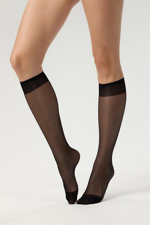 miod 20 denier matte Black knee socks