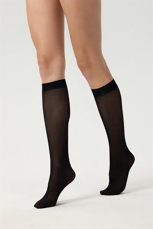miod 40 denier matte Black knee socks