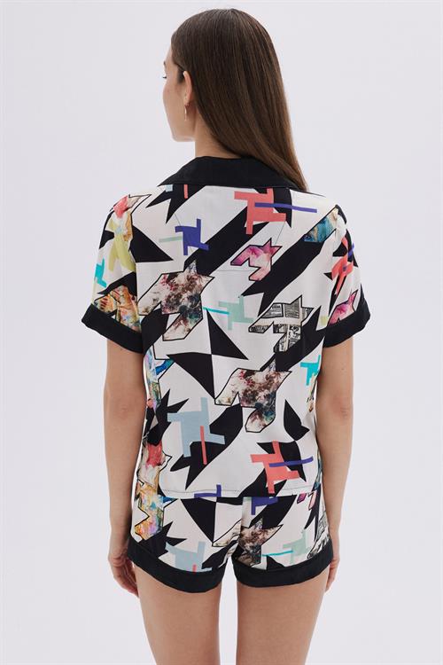 Mixte Detailed Satin Viscose Long Pajama Set