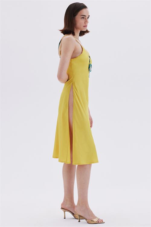 Monets Bond Hardal Askılı Uzun Saten Gecelik