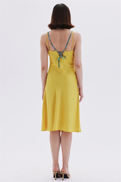 Monets Bond Hardal Askılı Uzun Saten Gecelik