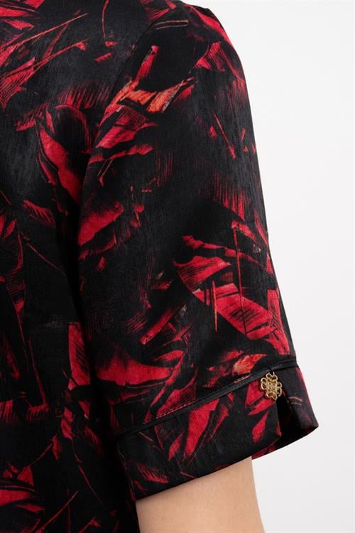 Nissa Patterned Satin Short Pajama Set