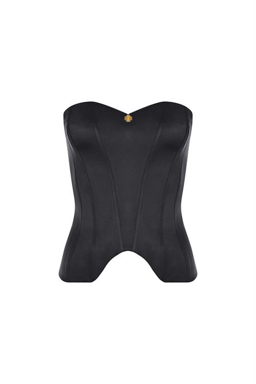 Sensure Siyah Saten Korse