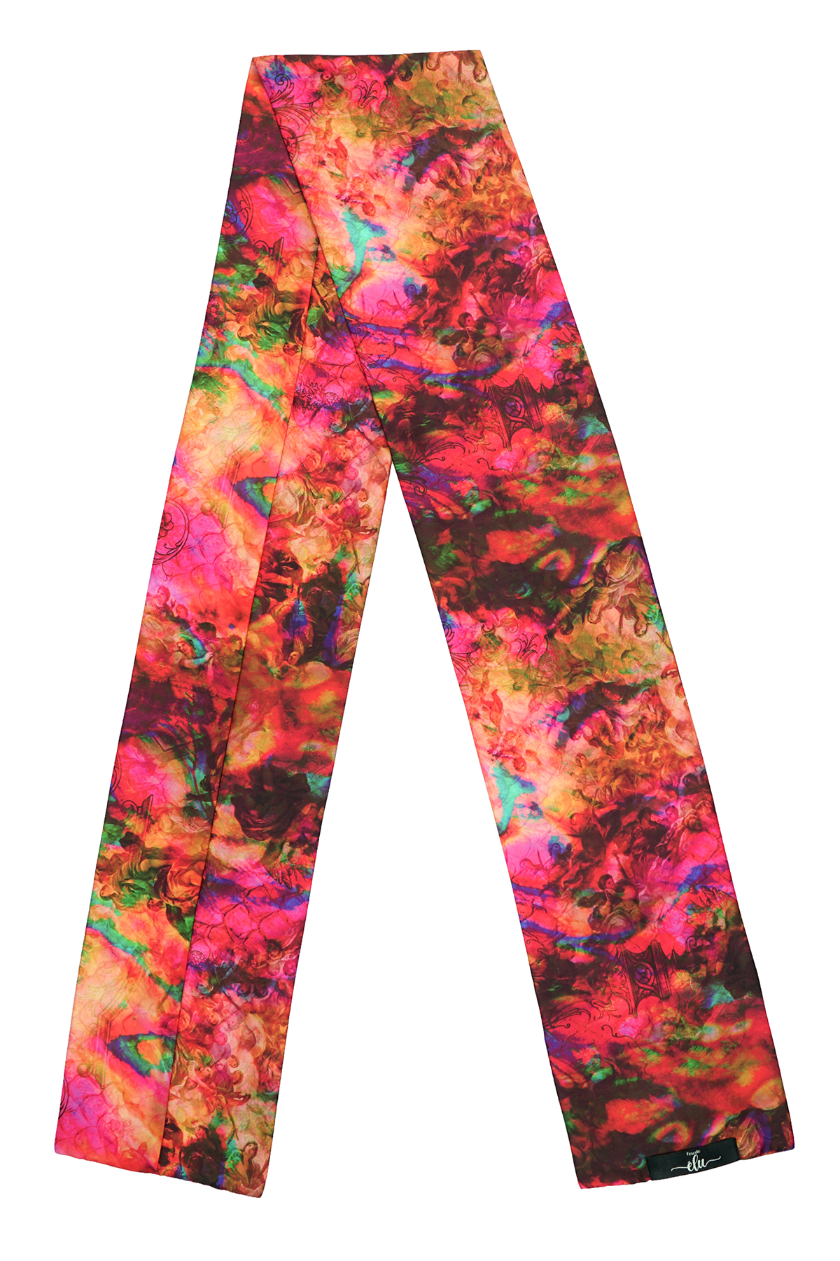 Foulard Desenli Saten Fular