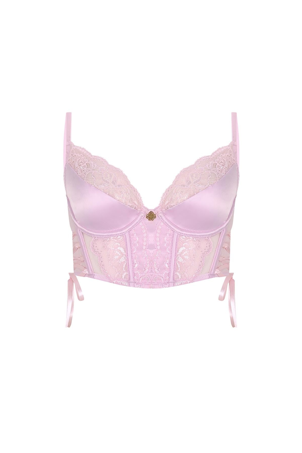 Pastivelle Бюстгальтер-корсет из атласного кружева нежно-розового цвета