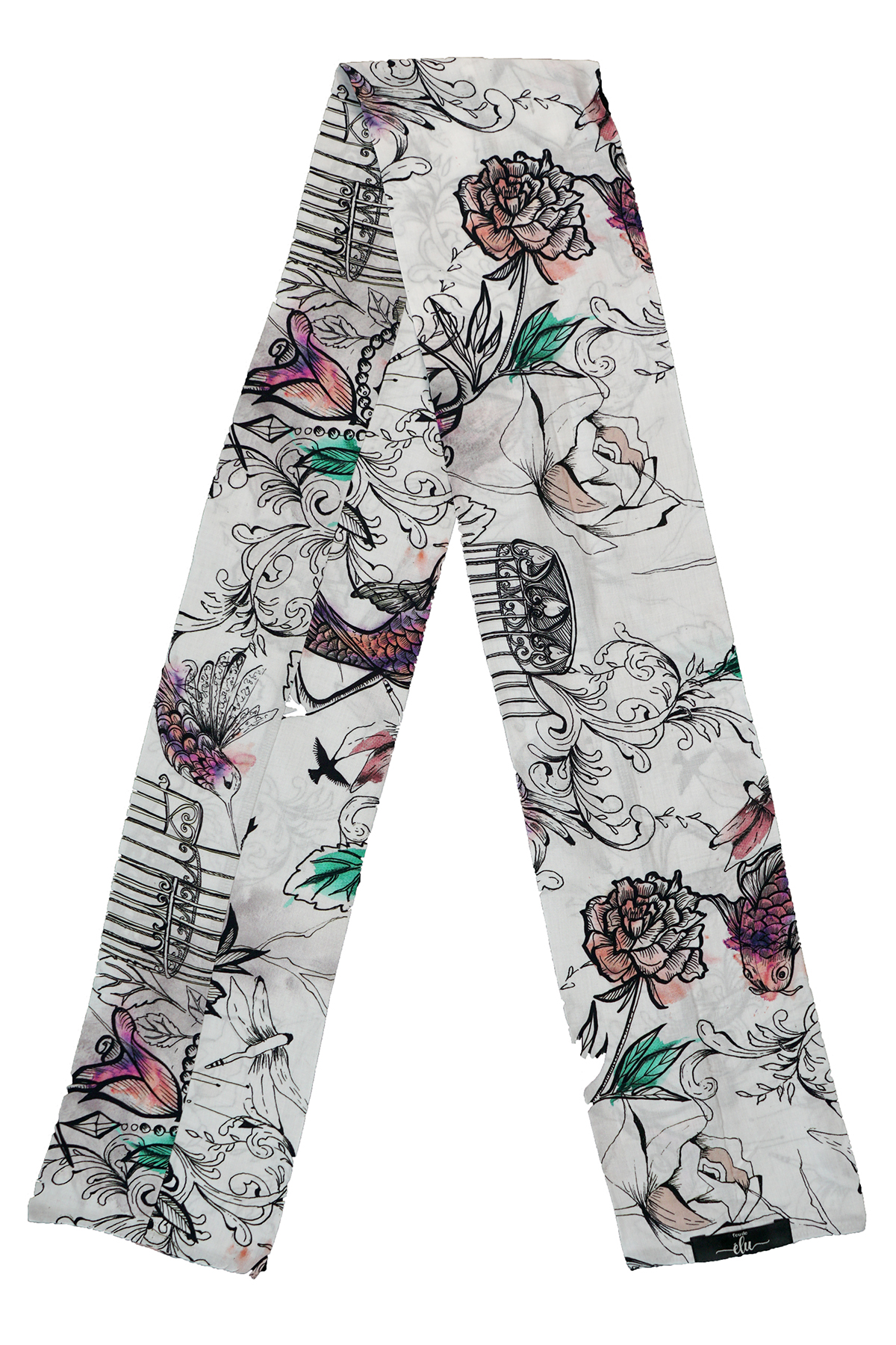 Foulard Maison Royale Desenli Saten Fular