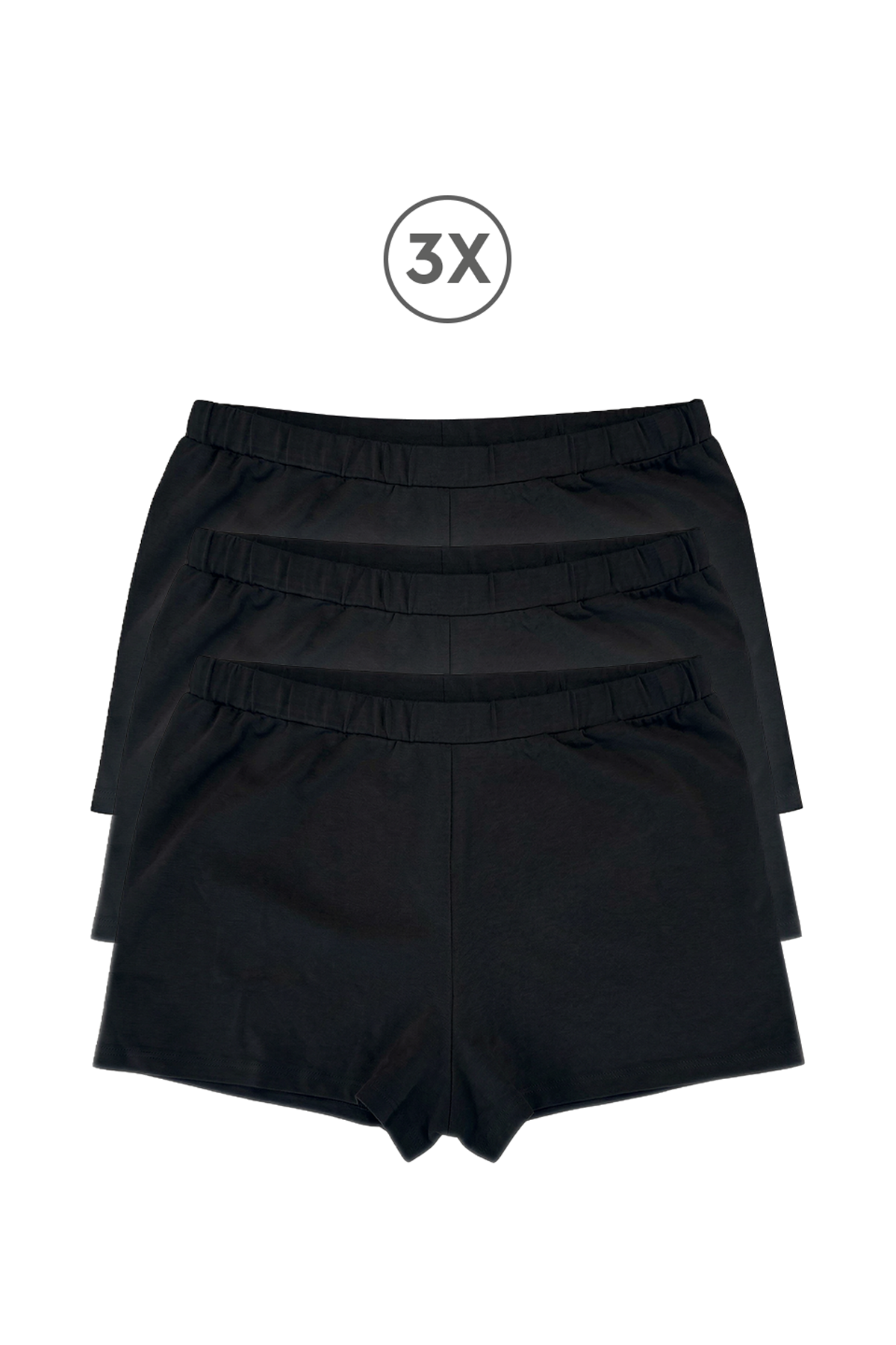 Cotvie Siyah Pamuklu Boxer 3'lü Set