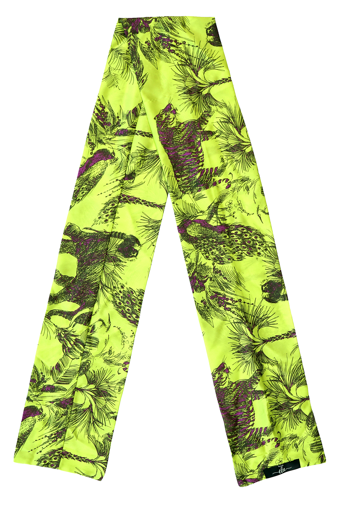 Foulard Jardin Desenli Saten Fular