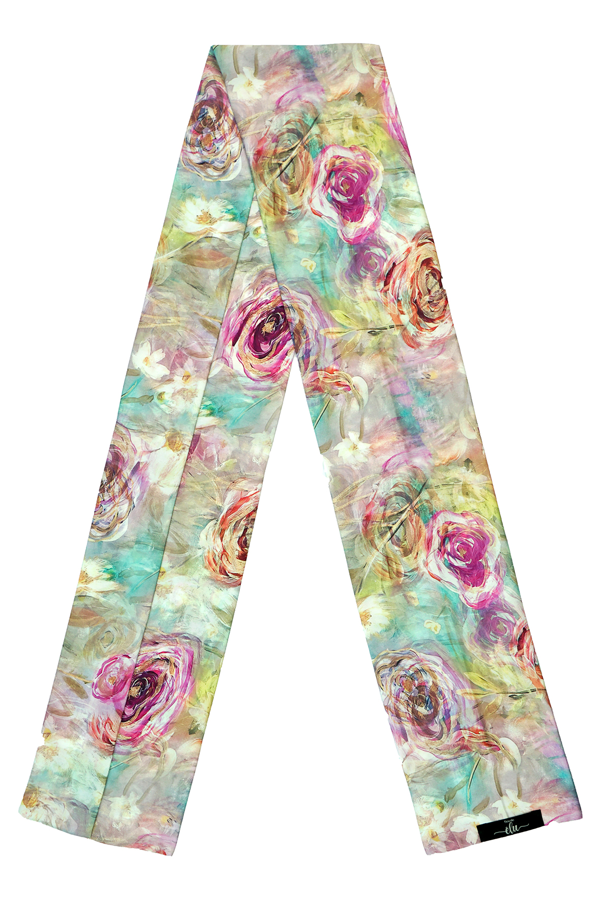 Foulard Marguerite Desenli Saten Fular