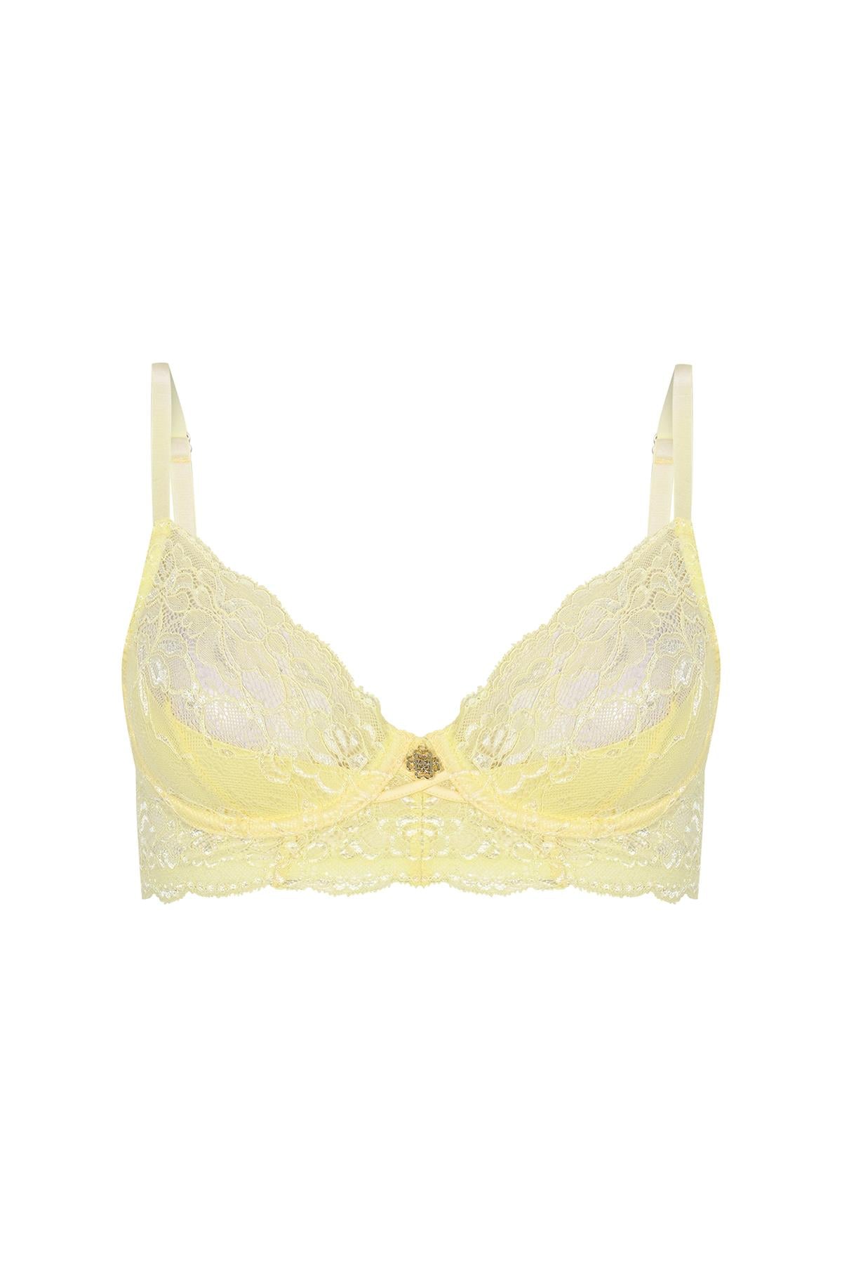 Pastivelle Желтый кружевной бюстгальтер-балконет