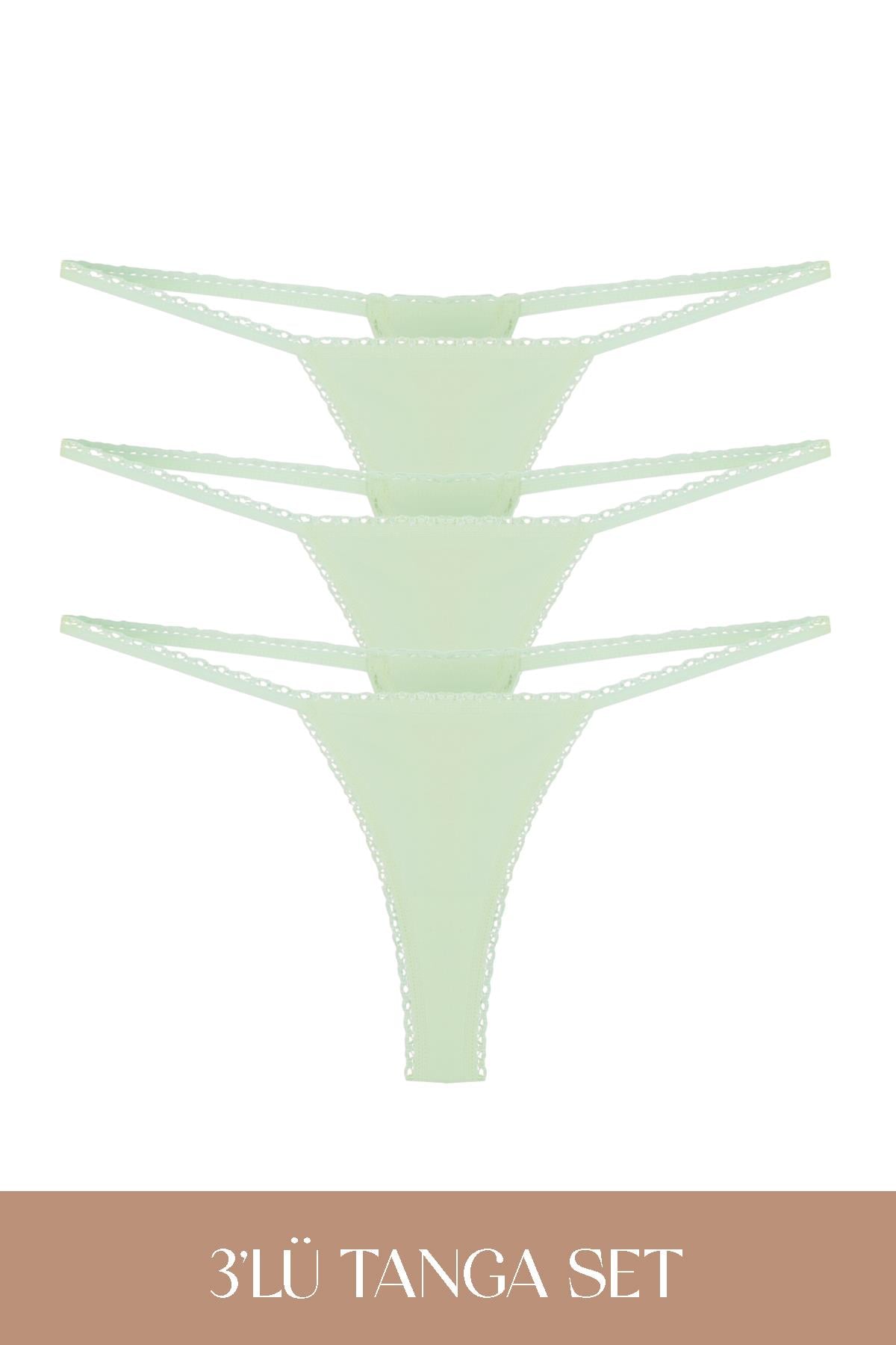 Cotvie Комплект из трех предметов:   трусики-стринги из хлопка.