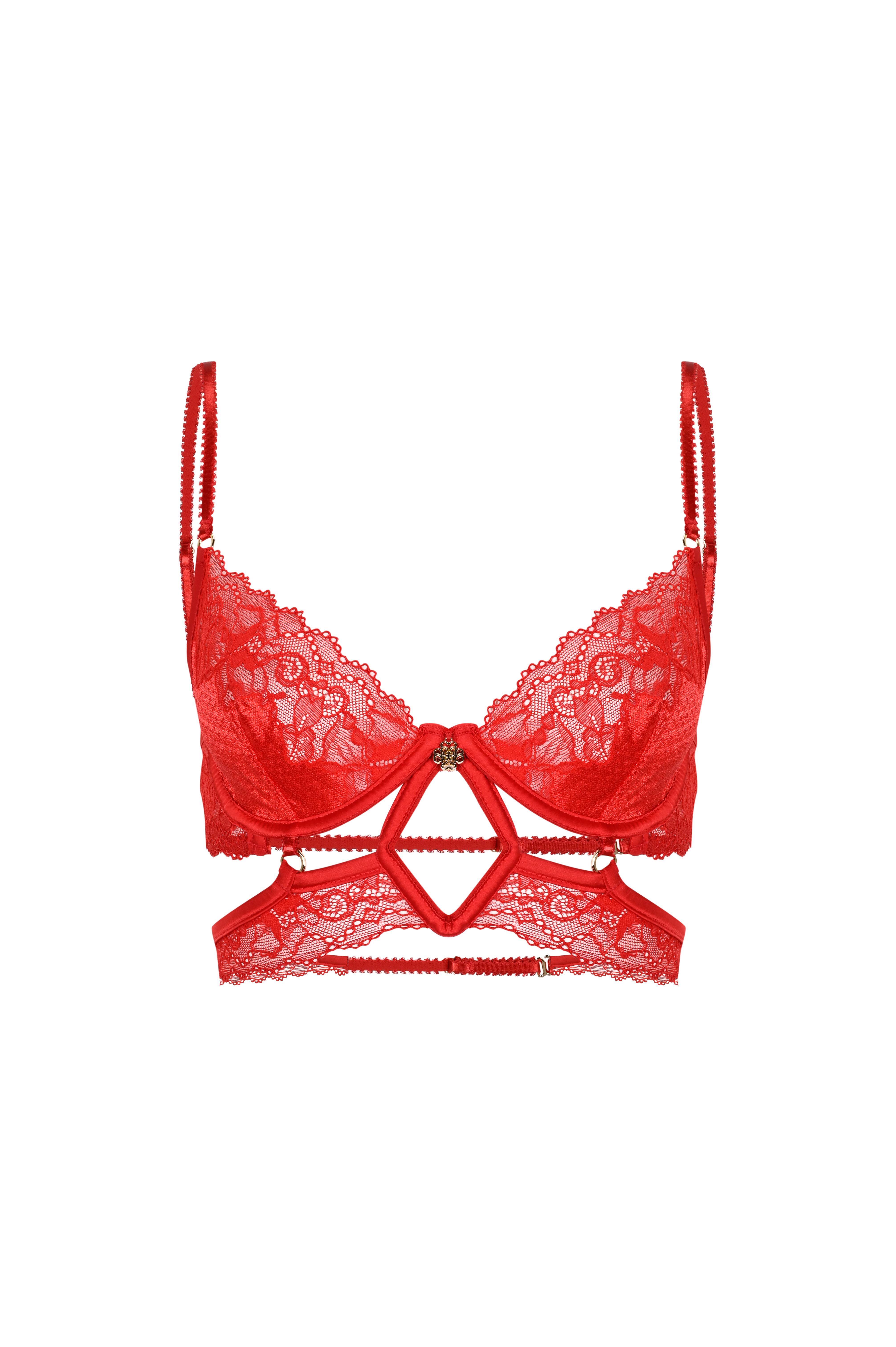 Eclatant Kırmızı Dantelli Büstiyer Sütyen