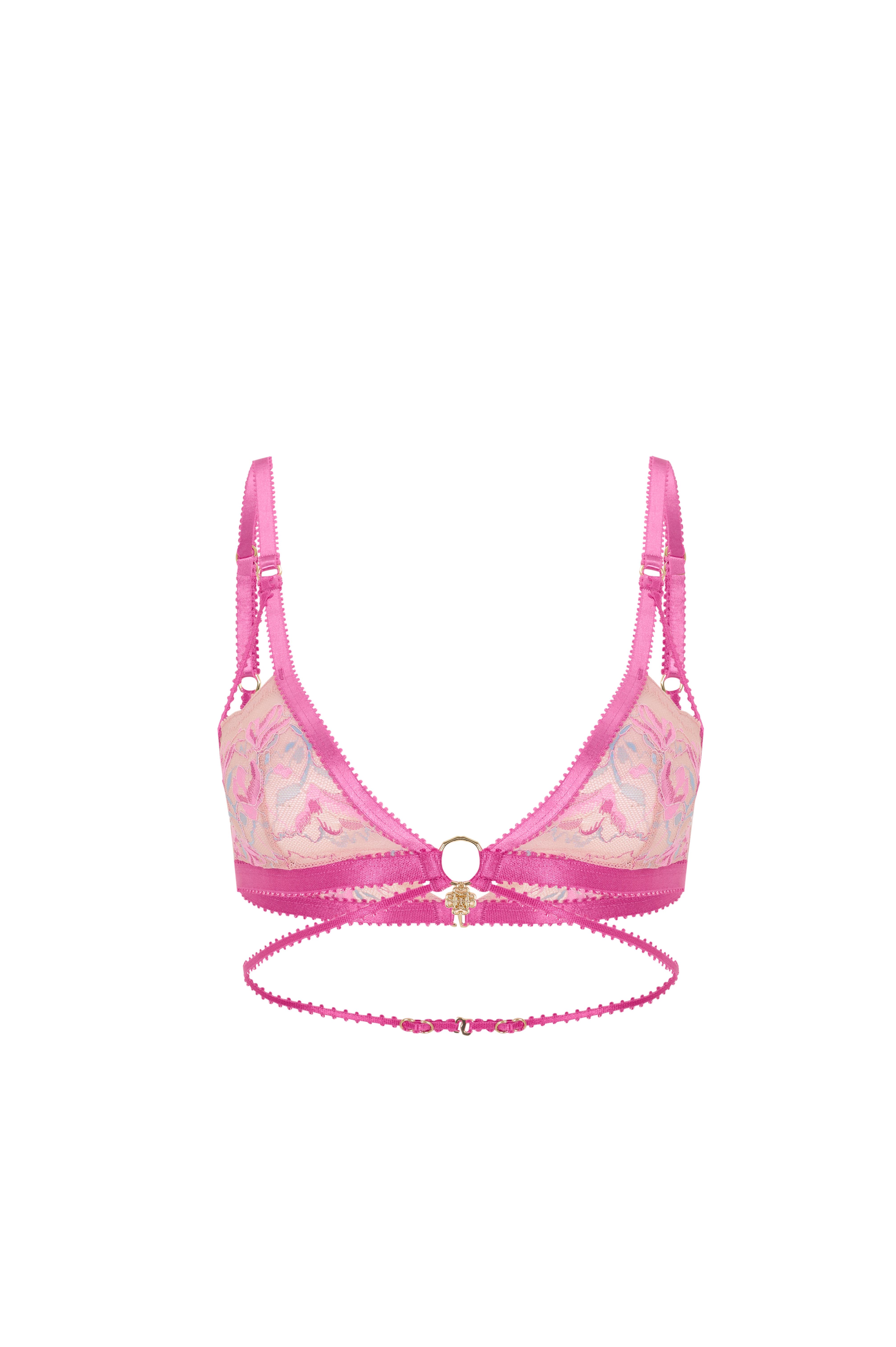 Fleur Pembe Dantelli Balensiz Bralet