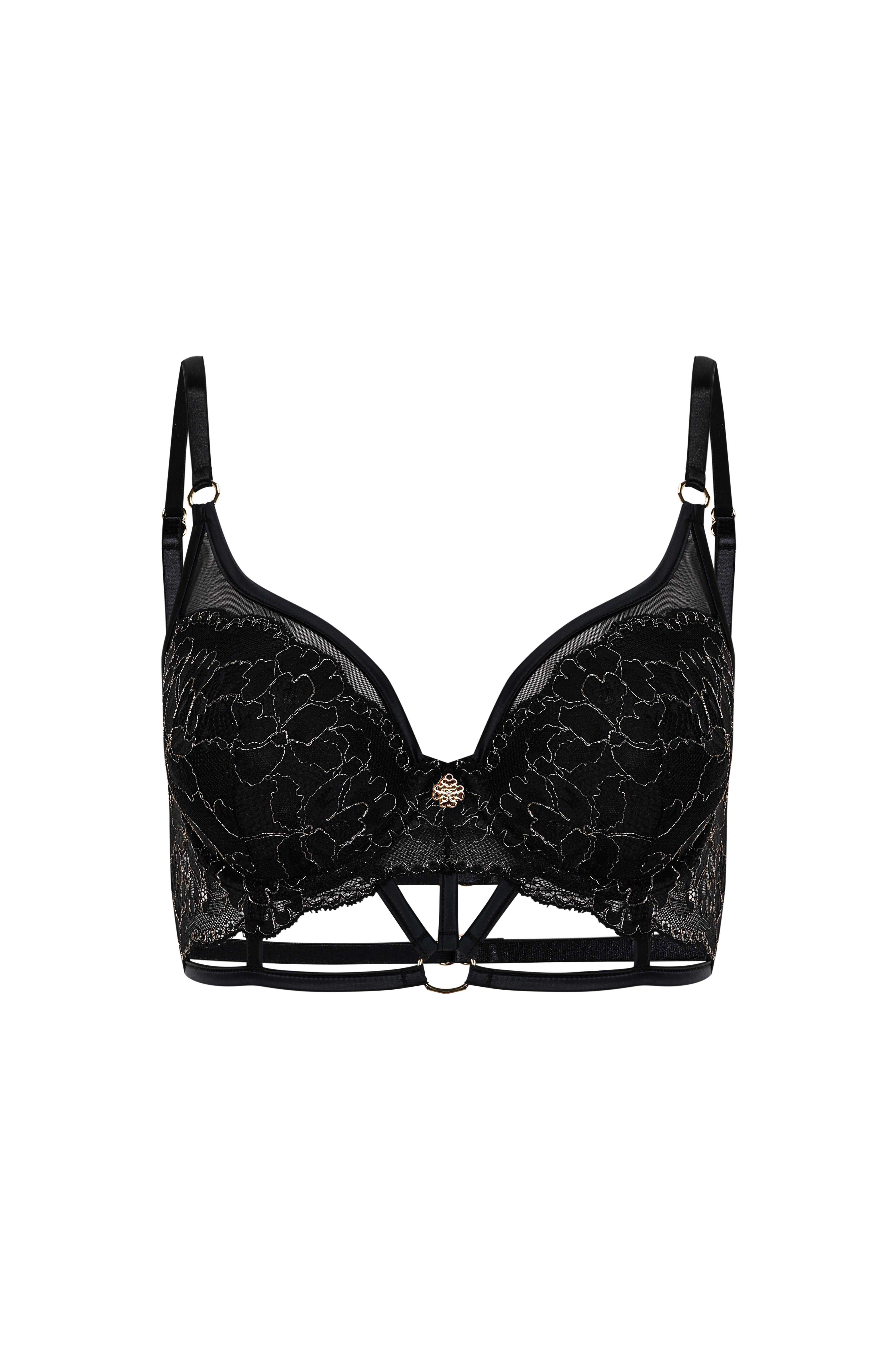 Karlotta Siyah Dantelli Push Up Sütyen